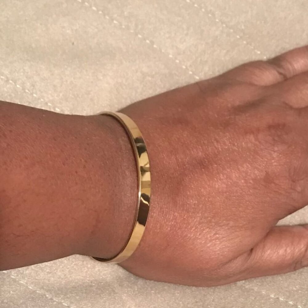 Neiman Marcus Breathe 14K Gold Plated Stainless Steel Bangle Bracelet